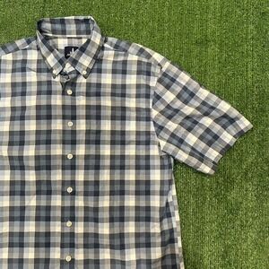 Johnnie O Cane Men's Button Up Shirt Oceanside Size Medium M Blue Check‎